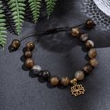 Mala-Halskette aus Botswana-Achat + Gratis-Armband