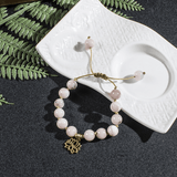 Mala-Halskette mit rosa Opal + Gratis-Armband