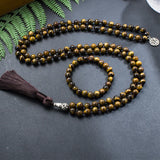 Collier Mala en Oeil de Tigre + Bracelet Offert