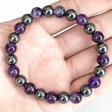 Bracelet en Améthyste et Hématite | Lithothérapie Stéphanie