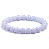 Bracelet en Agate Blue Lace 6MM | Lithothérapie Stéphanie