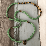 Bracelet Mala Tibétain en Aventurine et Oeil de Tigre | Lithothérapie Stéphanie