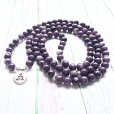 Bracelet Mala 108 Perles en Lépidolite | Lithothérapie Stéphanie