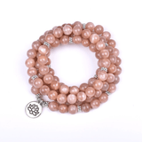 Bracelet Mala 108 Perles en Pierre de Soleil | Lithothérapie Stéphanie