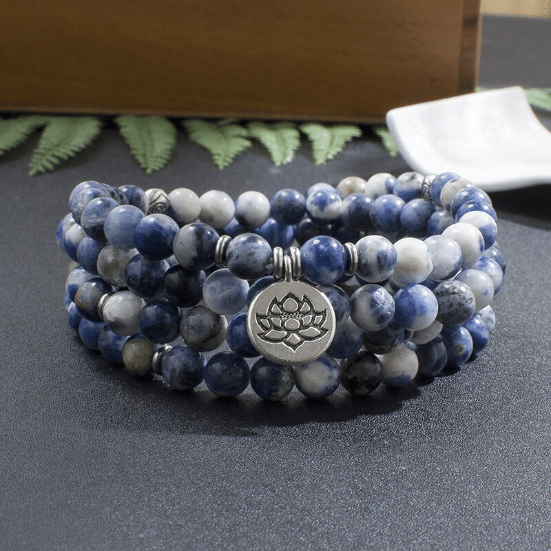 Bracelet Mala en Sodalite | Lithothérapie Stéphanie
