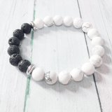 Bracelet en Pierre de Lave et Howlite | Lithothérapie Stéphanie