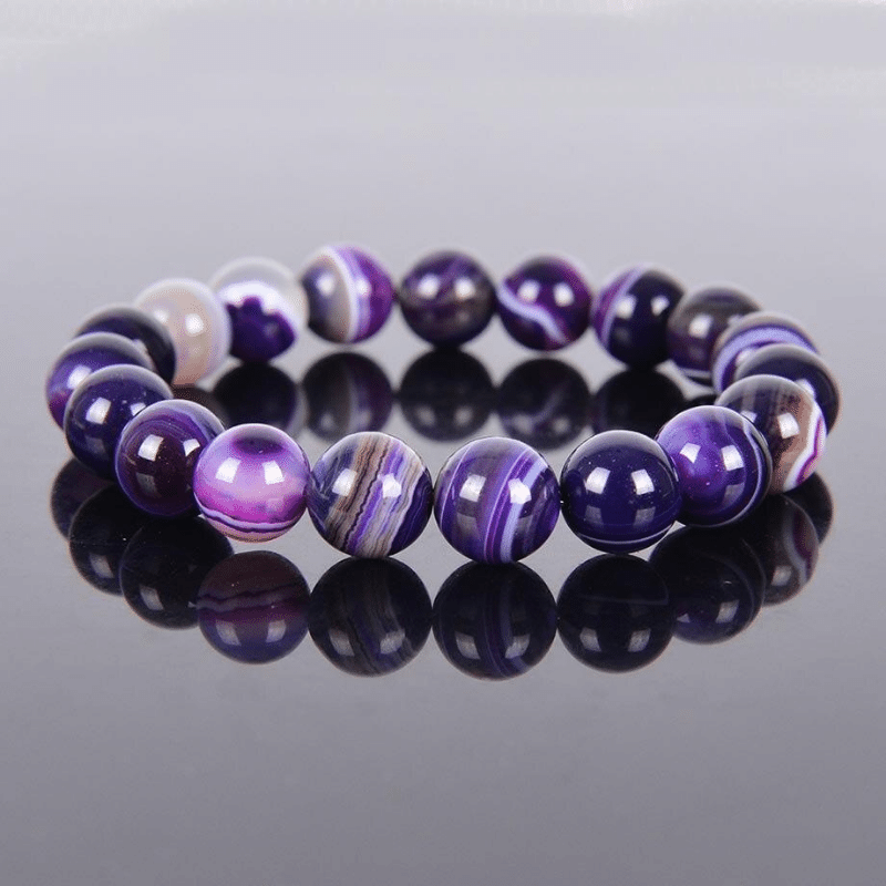 Bracelet en Agate Violette | Lithothérapie Stéphanie