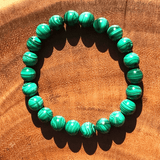 Bracelet en Malachite AAA | Lithothérapie Stéphanie