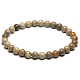 Bracelet en Jaspe Feuilles d'Argent | Lithothérapie Stéphanie