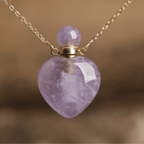 Collier Bouteille de Parfum en Améthyste | Lithothérapie Stéphanie