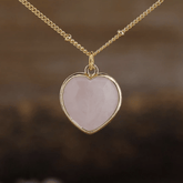Collier Coeur en Quartz Rose | Lithothérapie Stéphanie