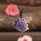 Collier Cordon en Améthyste Brute | Lithothérapie Stéphanie