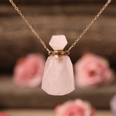 Collier Diffuseur de Parfum en Quartz Rose