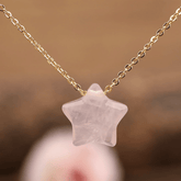 Collier Étoile en Pierre Quartz Rose | Lithothérapie Stéphanie