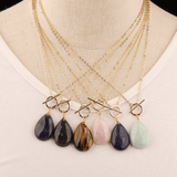 Collier Goutte en Pierres Naturelles | Lithothérapie Stéphanie