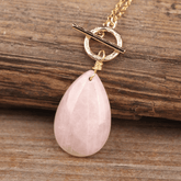 Collier Goutte en Quartz Rose | Lithothérapie Stéphanie