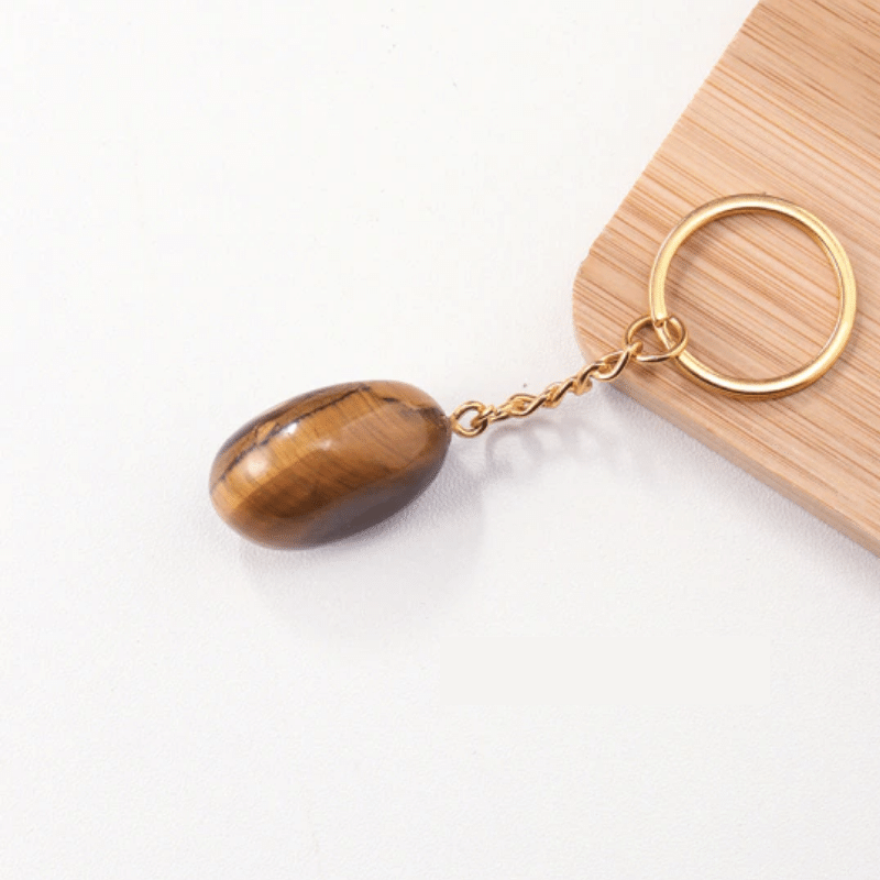 Porte-Clés en Oeil de Tigre | Lithothérapie Stéphanie