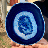 Tranche d'Agate Bleue | Lithothérapie Stéphanie
