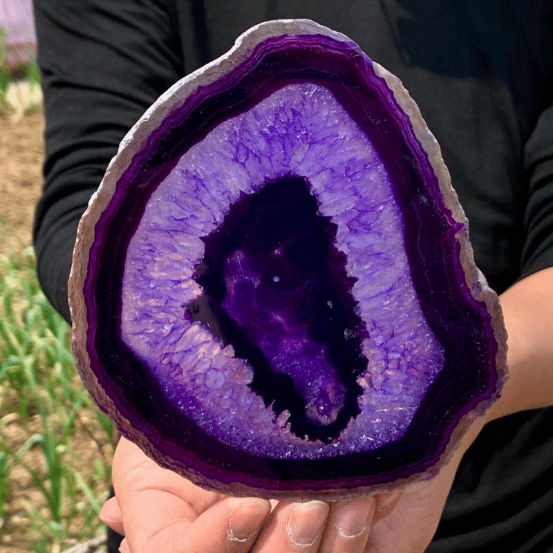 Tranche d'Agate Violette | Lithothérapie Stéphanie