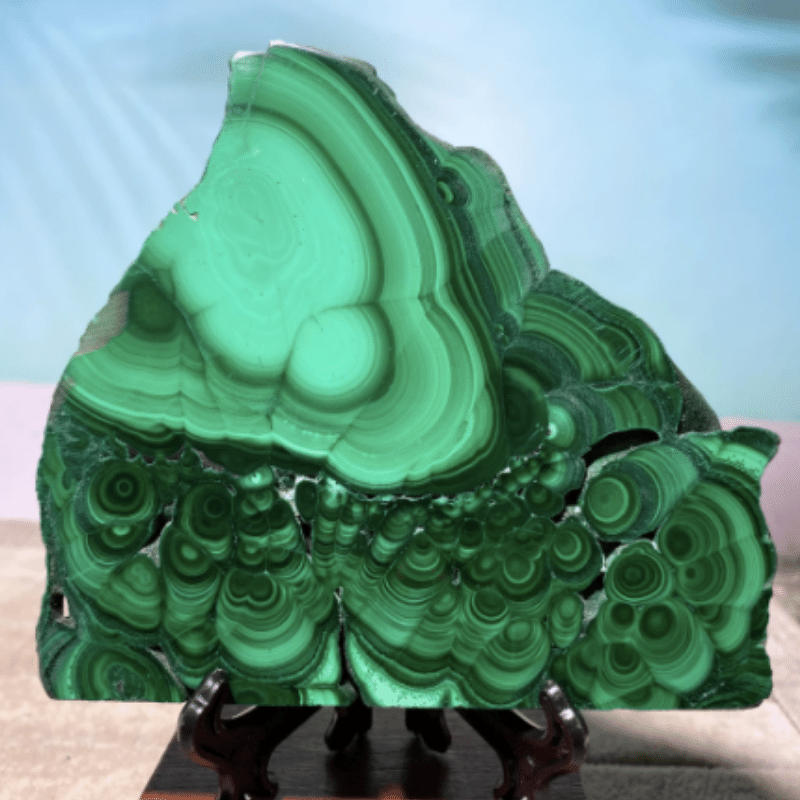 Tranche de Malachite | Lithothérapie Stéphanie