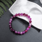 Mala-Halskette aus rosa Achat + Gratis-Armband