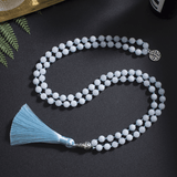 Collier Mala 108 Perles en Calcédoine Bleue | Lithothérapie Stéphanie