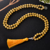 Citrin-Mala-Halskette + Gratis-Armband