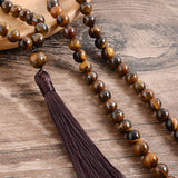 Collier Mala en Onyx et Oeil de Tigre + Bracelet Offert