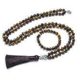 Tigerauge-Mala-Halskette + Gratis-Armband