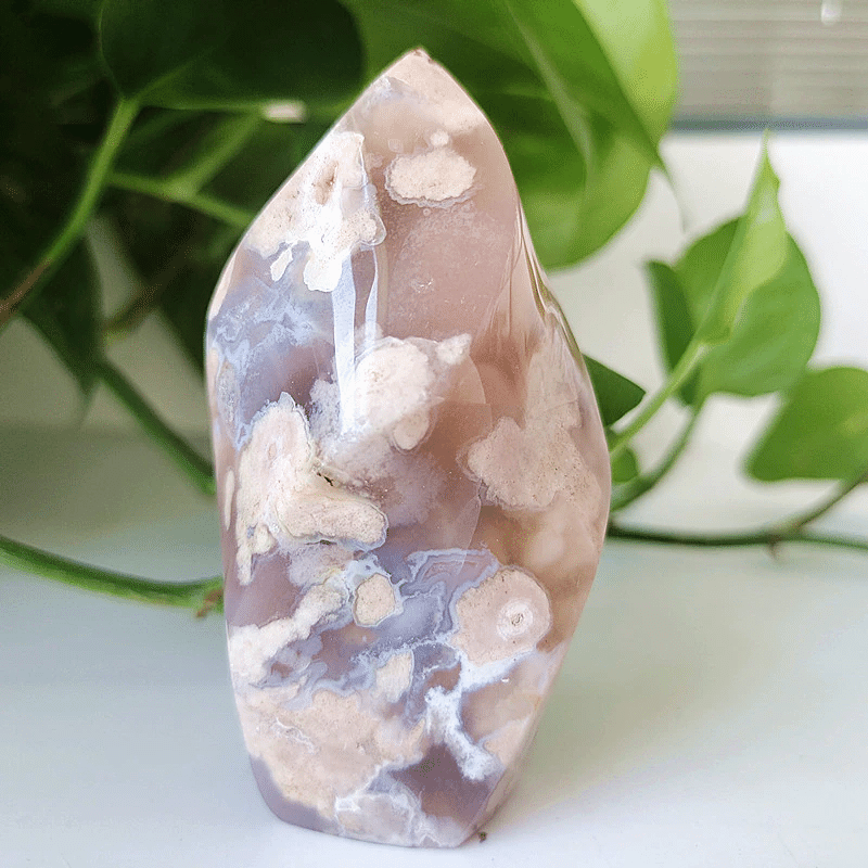 Bloc Agate Fleur de Cerisier à Poser | Lithothérapie Stéphanie