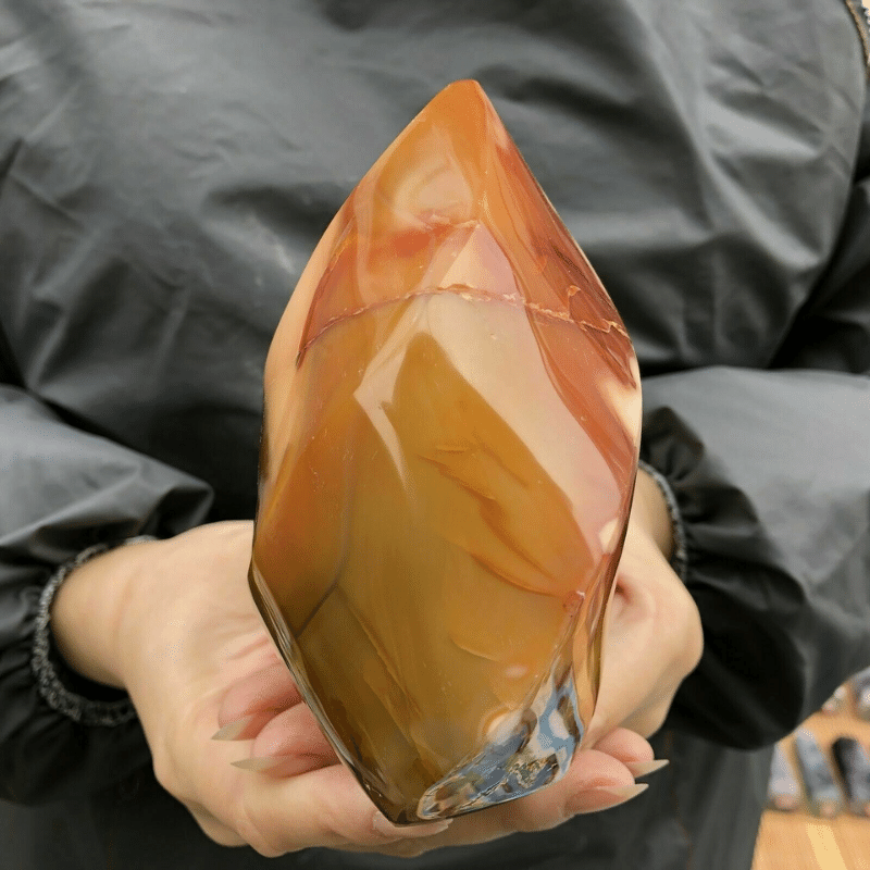Bloc à Poser en Pierre de Cornaline | Lithothérapie Stéphanie
