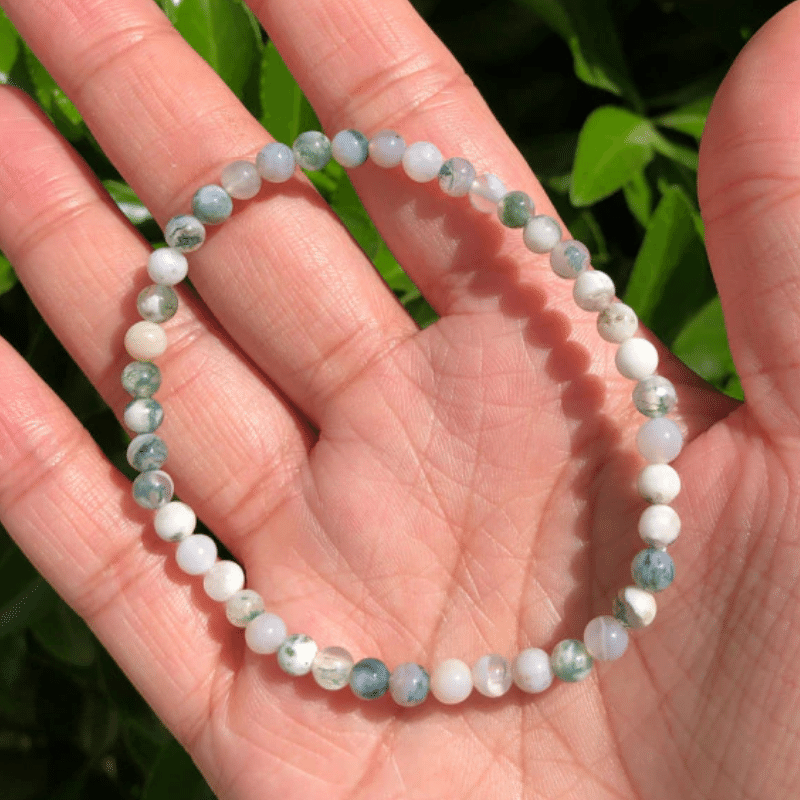 Bracelet en Agate Arbre 4MM | Lithothérapie Stéphanie