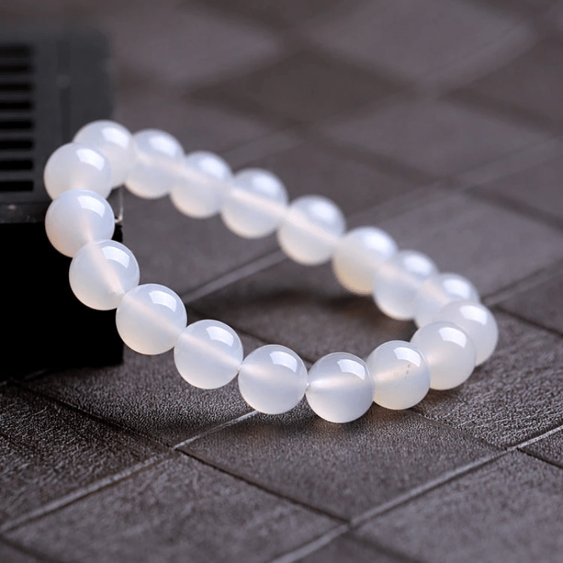 Bracelet en Agate Blanche | Lithothérapie Stéphanie