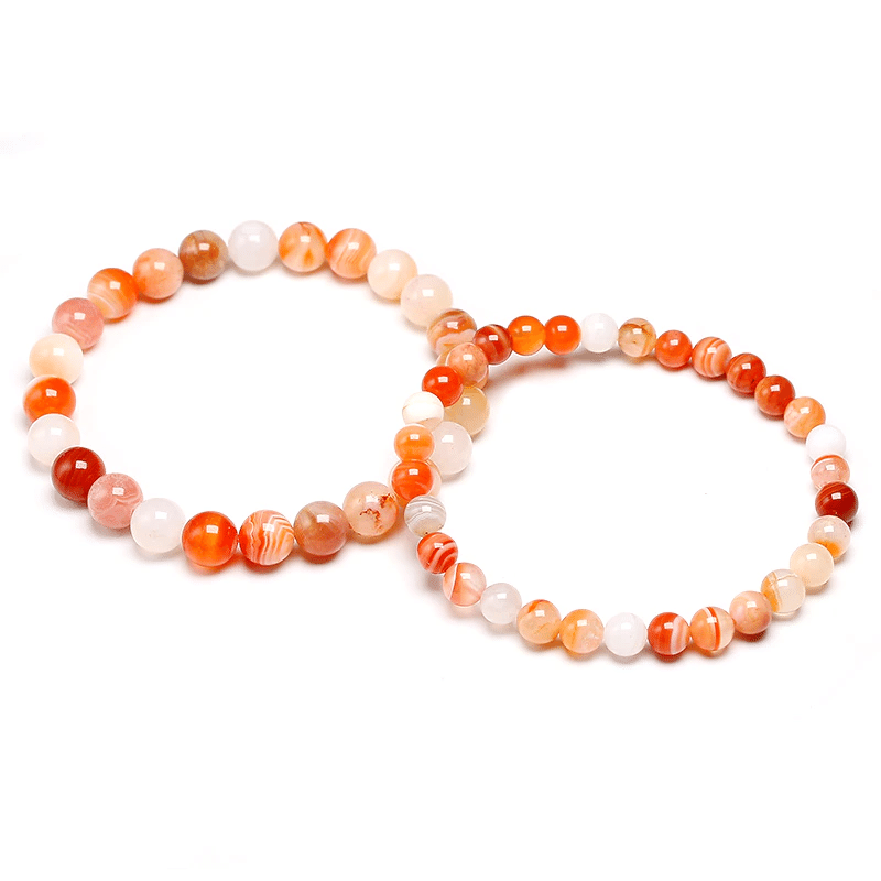 Bracelet Pierre Agate Botswana Orange | Lithothérapie Stéphanie