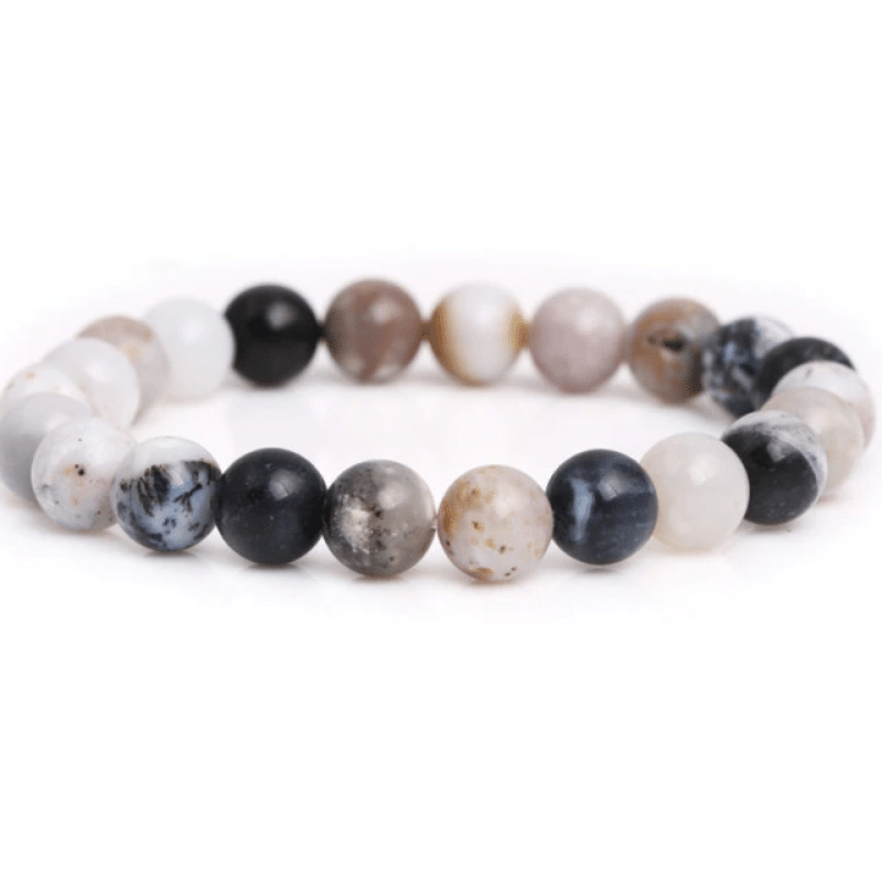 Bracelet en Agate Dendritique 8MM | Lithothérapie Stéphanie