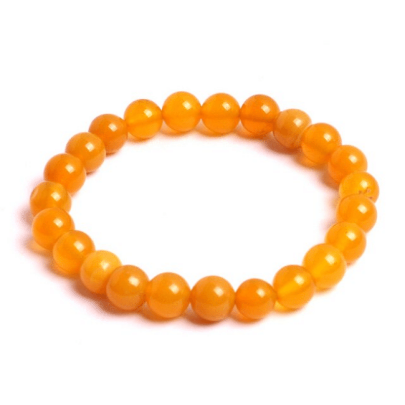 Bracelet en Agate Jaune 8MM | Lithothérapie Stéphanie