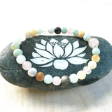 Bracelet en Amazonite et Quartz Rose | Lithothérapie Stéphanie