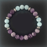 Bracelet Améthyste et Aigue Marine | Lithothérapie Stéphanie
