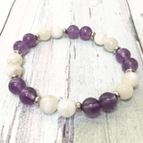 Bracelet en Améthyste et Pierre de Lune | Lithothérapie Stéphanie