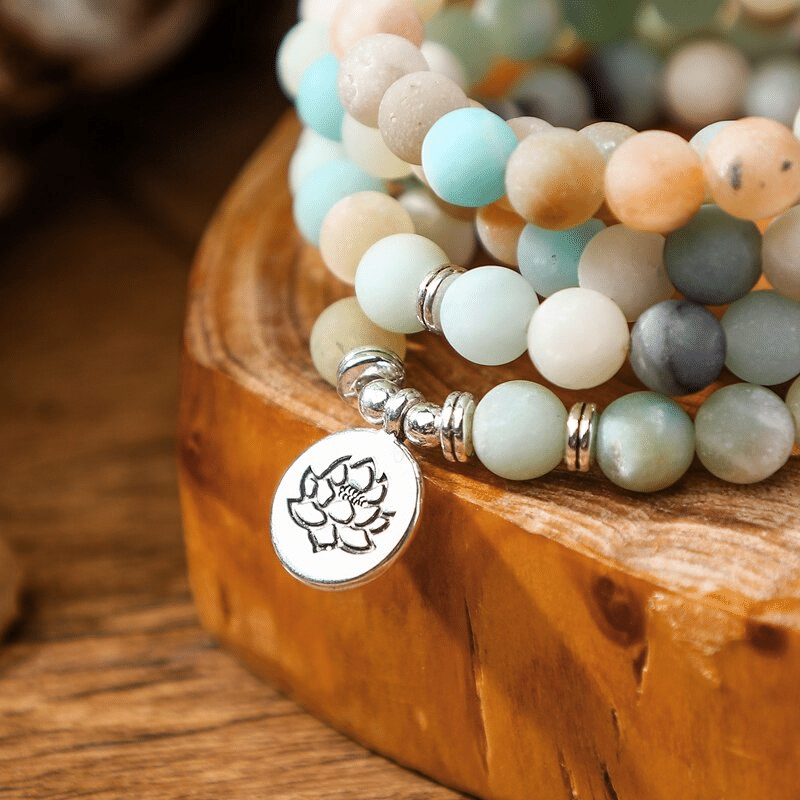 Bracelet Mala en Amazonite Naturelle | Lithothérapie Stéphanie