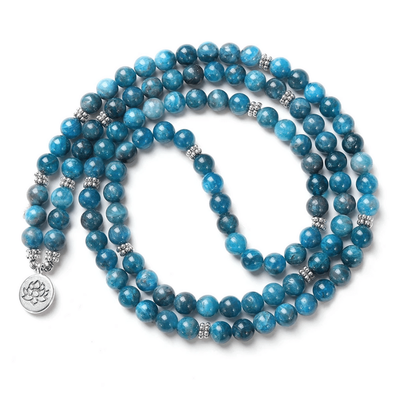 Bracelet Mala 108 Perles en Apatite | Lithothérapie Stéphanie