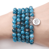 Bracelet Mala en Apatite Bleue | Lithothérapie Stéphanie