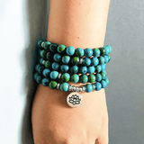 Bracelet Mala 108 Perles en Chrysocolle | Lithothérapie Stéphanie