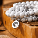 Bracelet Mala Tibétain en Howlite | Lithothérapie Stéphanie