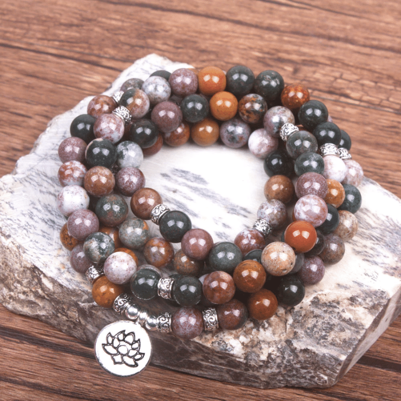 Bracelet Mala en Jaspe Océan | Lithothérapie Stéphanie