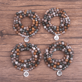 Bracelet Mala 108 Perles en Jaspe Océan | Lithothérapie Stéphanie