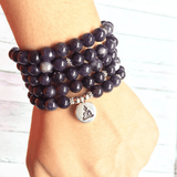 Bracelet Mala Bouddhiste en Lépidolite | Lithothérapie Stéphanie