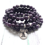 Bracelet Mala en Lépidolite | Lithothérapie Stéphanie