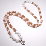 Collier Mala en Pierre de Lune et de Soleil | Lithothérapie Stéphanie