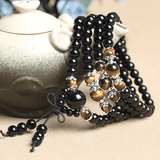 Bracelet Mala 108 Perles en Tourmaline et Oeil de Tigre | Lithothérapie Stéphanie